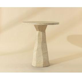 Kliff Natural 34" Round Concrete Top Outdoor Bar Table