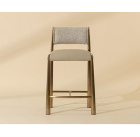 Baymont Napa Beige and Santa Cruz Oatmeal Upholstered Counter Height Stool