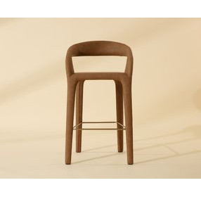 Avenlee Milliken Cognac Upholstered Barstool