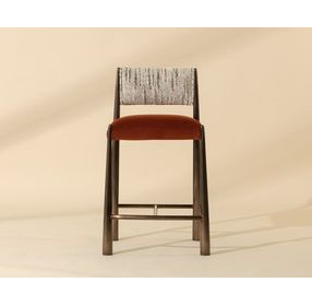 Baymont Meg Rust and Terri Nutmeg Upholstered Counter Height Stool