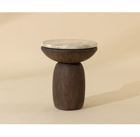 Orlena Macchiato Outdoor Round End Table