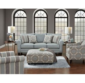 Grande Mist Blue and Gray Upholstered Accent Chair