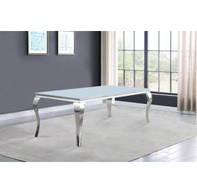 Carone White And Chrome 80" Dining Table