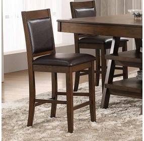 Dewey Brown and Walnut Counter Height Chair Set of 2