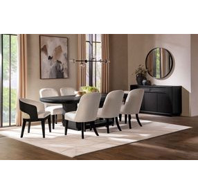 Leandro Burnished Black 96" Extendable Rectangular Dining Table
