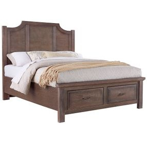 Maple Road Maple Syrup Scalloped Storage Panel Bedroom Set