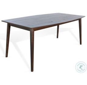 Rustic Refined Dark Brown Mid Century Wood Rectangular Dining Room Set