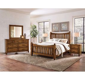 Maple Road Antique Amish King Slat Poster Bed