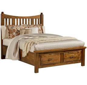 Maple Road Antique Amish Slat Storage Poster Bedroom Set