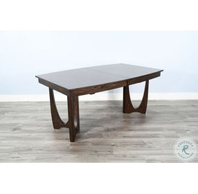 Rustic Refined Dark Brown 96" Extendable Rectangular Dining Table