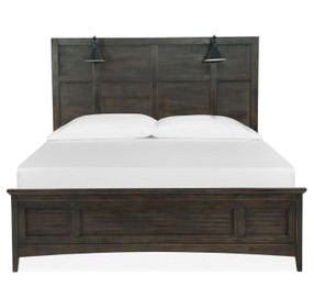 Westley Falls Graphite California King Panel Bed with LED