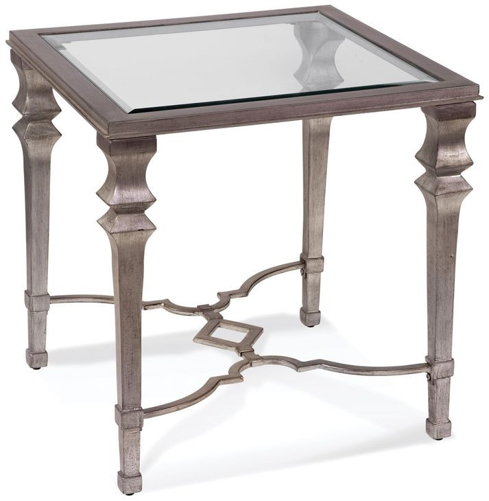Sylvia Silver Square Glass Top End Table