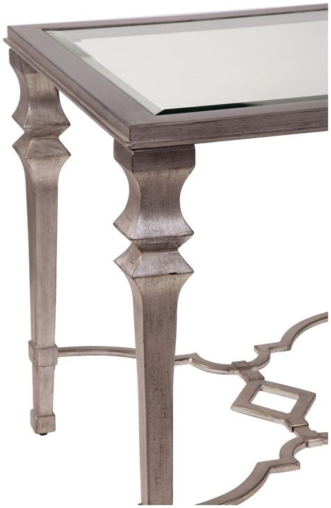 Sylvia Silver Square Glass Top End Table