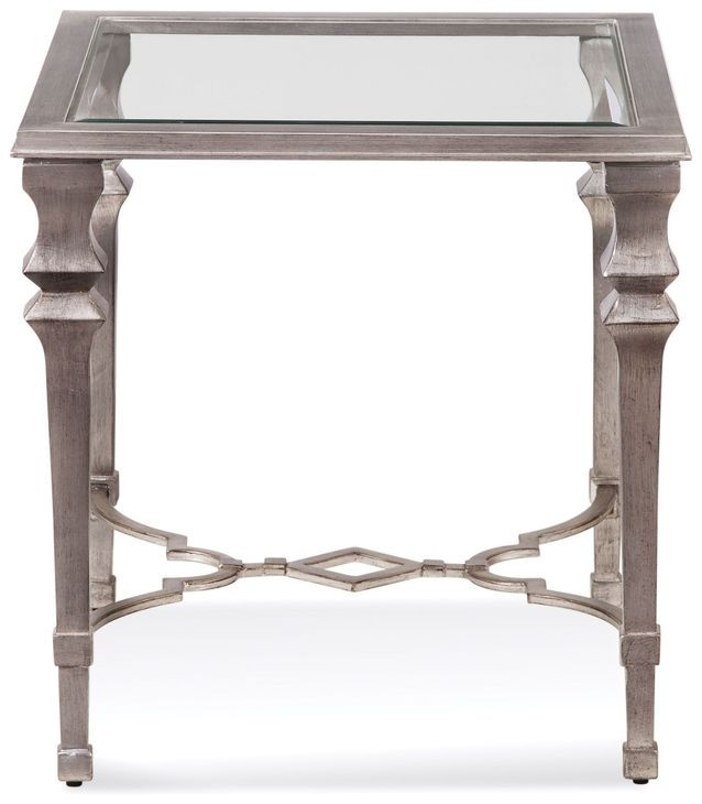 Sylvia Silver Square Glass Top End Table