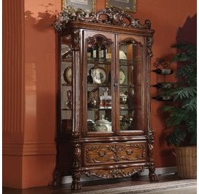 Dresden Cherry Oak 2 Door Curio Cabinet with LED
