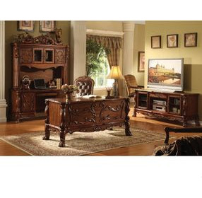 Dresden Brown Upholstered Executive Office Chair with Nailhead Trim