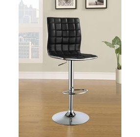 Ashbury Black And Chrome Upholstered Adjustable Bar Stool Set of 2