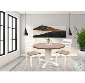 Rustic Refined White 40" Round Dining Table