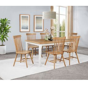 Andrews Light Ash and White 66" Rectangular Dining Table