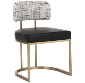 Sylvara Bravo Black and Halton Birch Performance Fabric Dining Chair