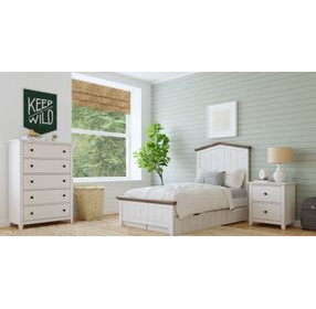 Lodge Cookies and Cream Twin Bed with 1 Set of Drawer