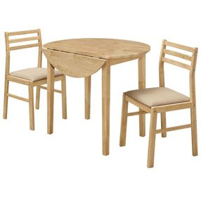 Bucknell Natural And Tan 3 Piece Drop Leaf Dining Set
