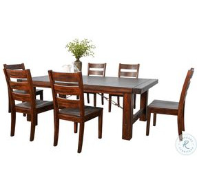 Villa Rosso Medium Brown 122" Extendable Rectangular Dining Table