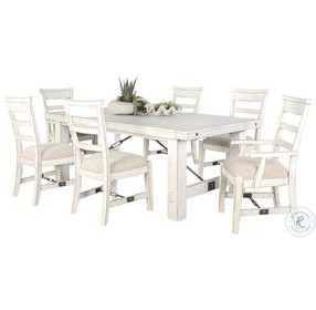 Cozy Luxe White Sand 122" Extendable Rectangular Dining Table