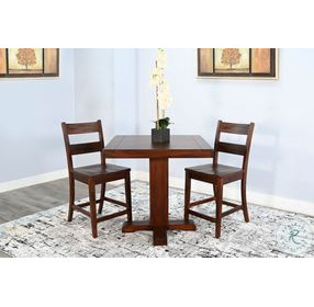 Cozy Luxe Medium Brown Adjustable Height Square Pub Table