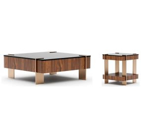 Altura Smoked Walnut Glass Top Occasional Table Set