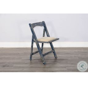 Sagewyn Ocean Blue Folding Dining Chair Set of 2