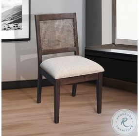 Maple Haze Coffee Bean Cane Back Dining Chair Set of 2