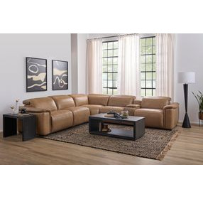 Camden Dusty Taupe Leather 6 Piece Modular Zero Gravity Power Reclining Sectional with Power Headrest and USB Charging