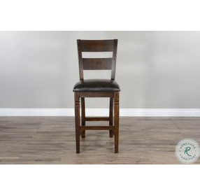 Havenstead Dark Brown Ladderback Barstool Set of 2