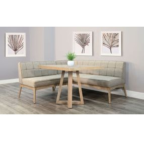 Mia Wheat Upholstered Corner Dining Bench