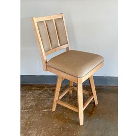 Logans Edge Brown High Back Swivel Counter Height Stool