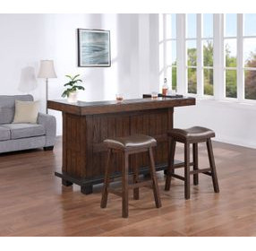 Gettysburg Dark Distressed 3 Door Bar Cabinet