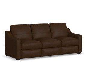 Hudson Dark Brown Leather 98" Sofa