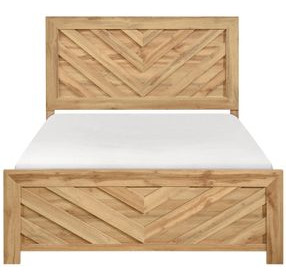 Corbin Natural Panel Bedroom Set with Chevron Pattern