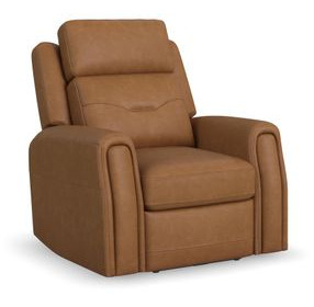 Felix Brown Leather Zero Gravity Triple Power Recliner with USB Charging and Heat Massage