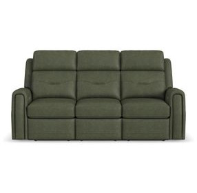 Felix Green Leather Zero Gravity Triple Power Reclining Living Room Set
