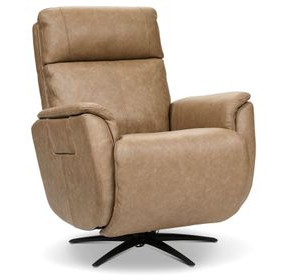 Cove Dune Leather Zero Gravity Swivel Power Recliner with USB Charging and Heat Massage