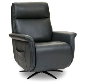 Haven Harbor Leather Zero Gravity Swivel Power Recliner with USB Charging and Heat Massage