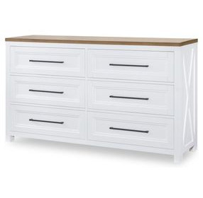 Franklin Harvest Oak and Natural White 6 Drawer Dresser