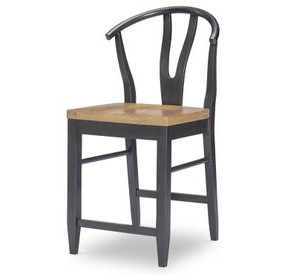 Franklin Harvest Oak and Aged Black Counter Height Dining Chair Set of 2