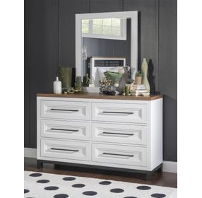 Dutton Natural White Rectangular Dresser Mirror