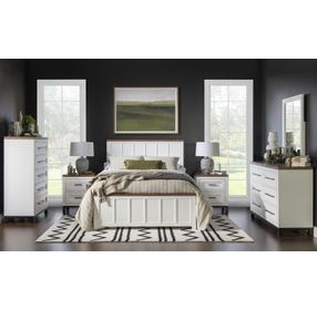 Dutton Natural White and Toasted Coconut Full Panel Bed