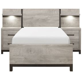 Zephyr Light Gray Youth Storage Wall Bedroom Set