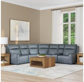 Vernon Admiral 6 Piece Modular Zero Gravity Power Reclining Sectional with Heat Massage and USB Charging