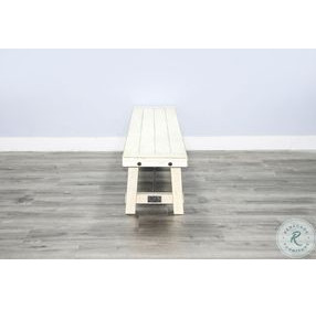 Rustic Refined White Sand 64" Dining Bench with Turnbuckle